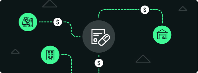 Schématisation représentant l'augmentation des revenus d'une pharmacie lorsqu'elle utilise les casiers intelligents