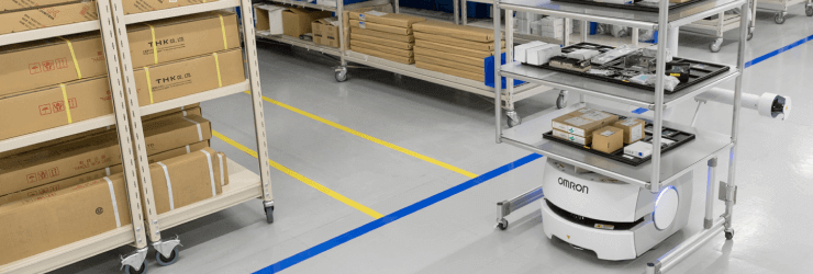 Le robot autonome avec chariot Sir Steward pour la livraison d’items.
