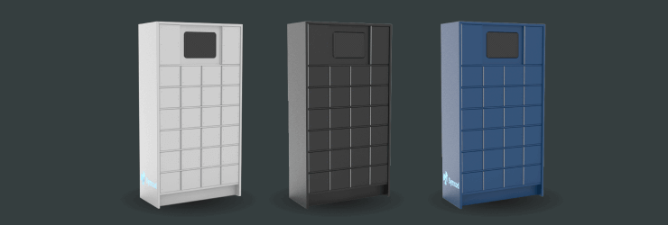 Le casier intelligent Sir Steward est disponible en blanc, noir et bleu.