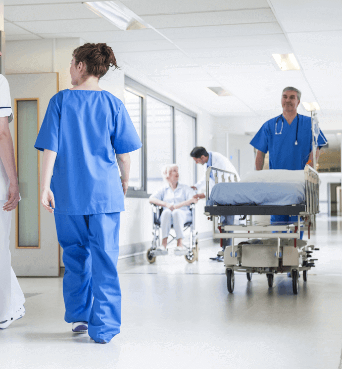 Milieu de travail hospitalier.